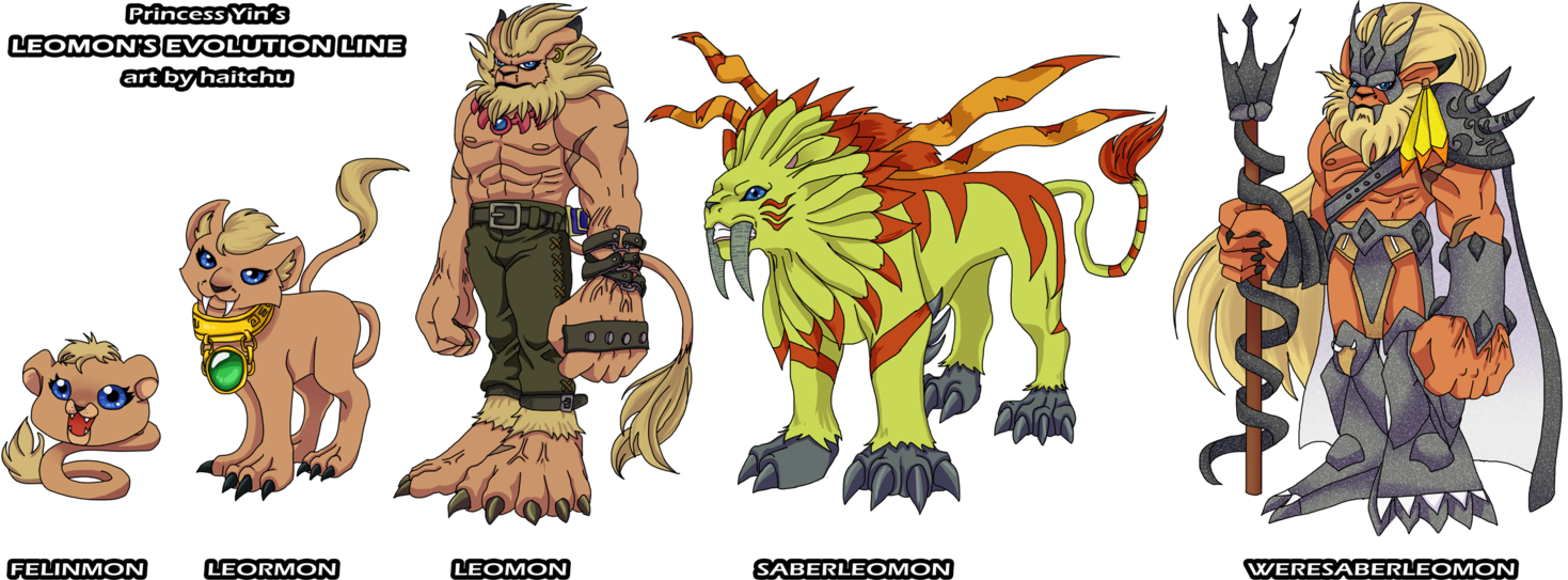 art_request__leomon_s_evolution_line_by_