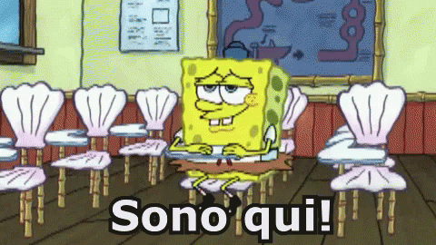 Spongebob Sono Qui Presente Alzare La Mano Classe Appello GIF ...