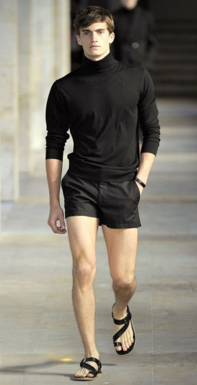 #Sandals_  Perfection.  Tied together well with black turtleneck and black short shorts from Hermes. 2.jpeg